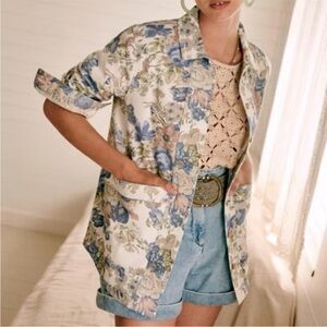 NWT - Sezane - Will Jacket - Blue Floral - Small